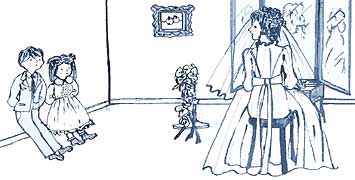 花嫁姿のお姉さん