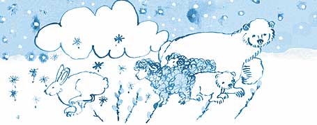 雪の中の動物たち